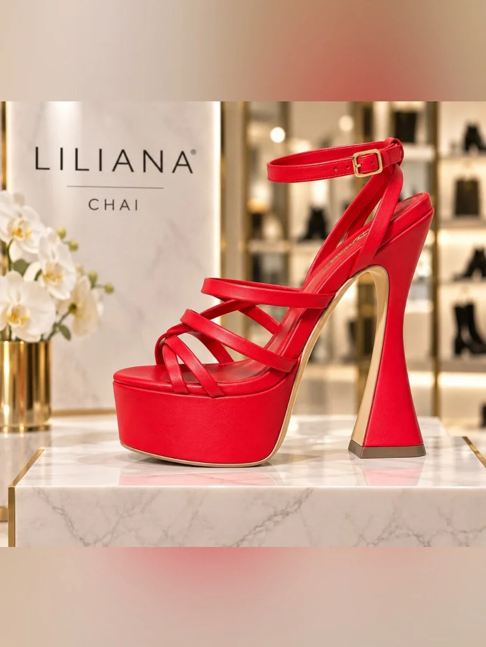 Liliana “CHAI” Red Platform Heels – Women’s Size 8 – New in Box